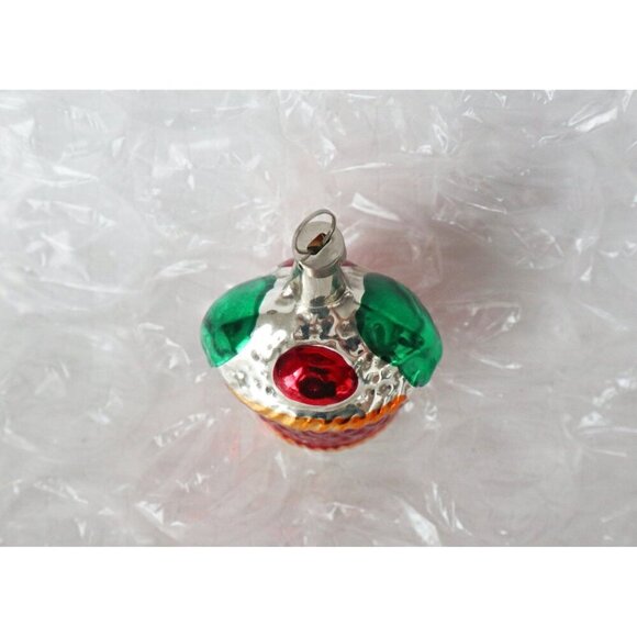 Antique Vintage Christmas Ornament Mercury Glass Ornaments Basket  Antique Figur - Picture 3 of 4